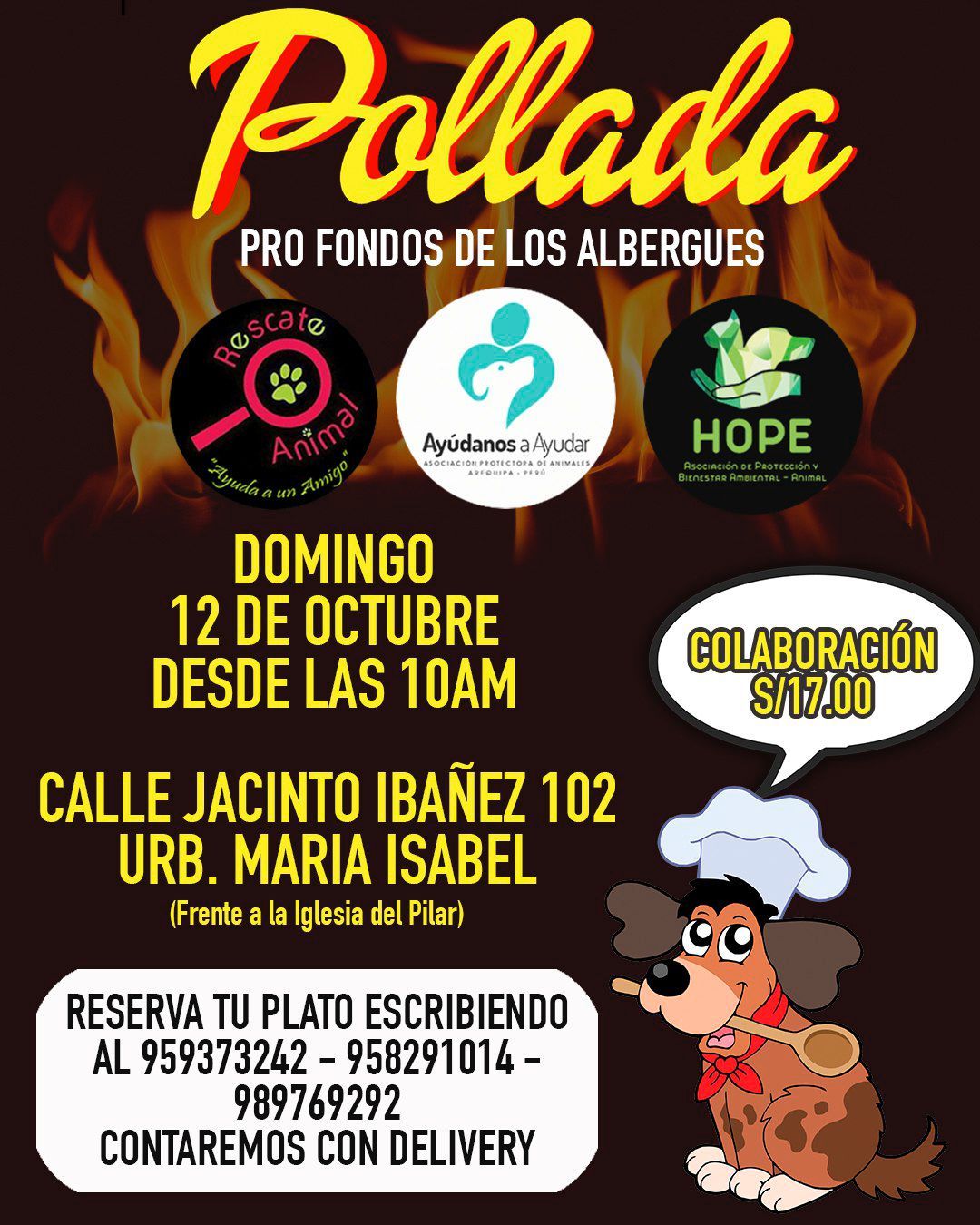 Pollada - Pro fondos de los albergues Hope